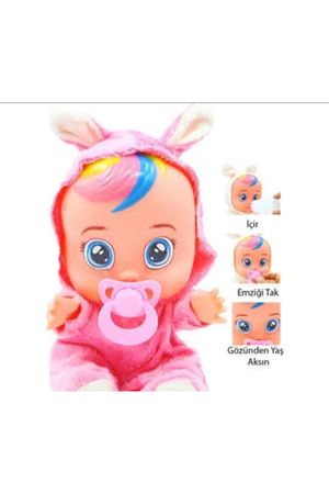 BİBERONLU CRY BABİES PİLLİ BEBEK