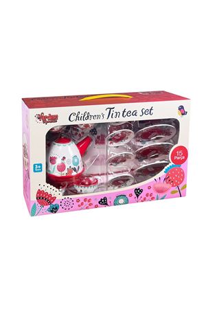 15 PCS ÇİÇEK DESENLİ METAL ÇAY SETİ