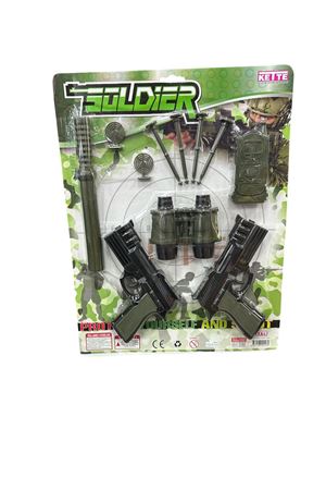 KARTELA BÜYÜK BOY 2 Lİ TABANCA DÜRBÜNLÜ ASKER SETİ