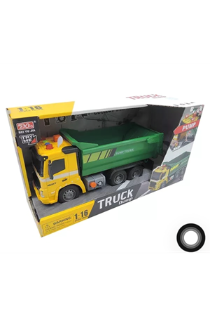 KUTUDA 1:16 IŞIKLI VE SESLİ SÜRTMELİ DAMPERLİ KAMYONU