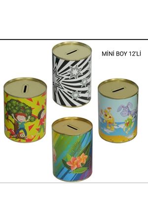 RENKLİ TENEKE KUMBARA 12'Lİ 