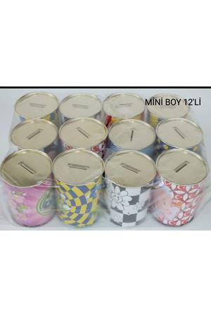 RENKLİ TENEKE KUMBARA 12'Lİ 